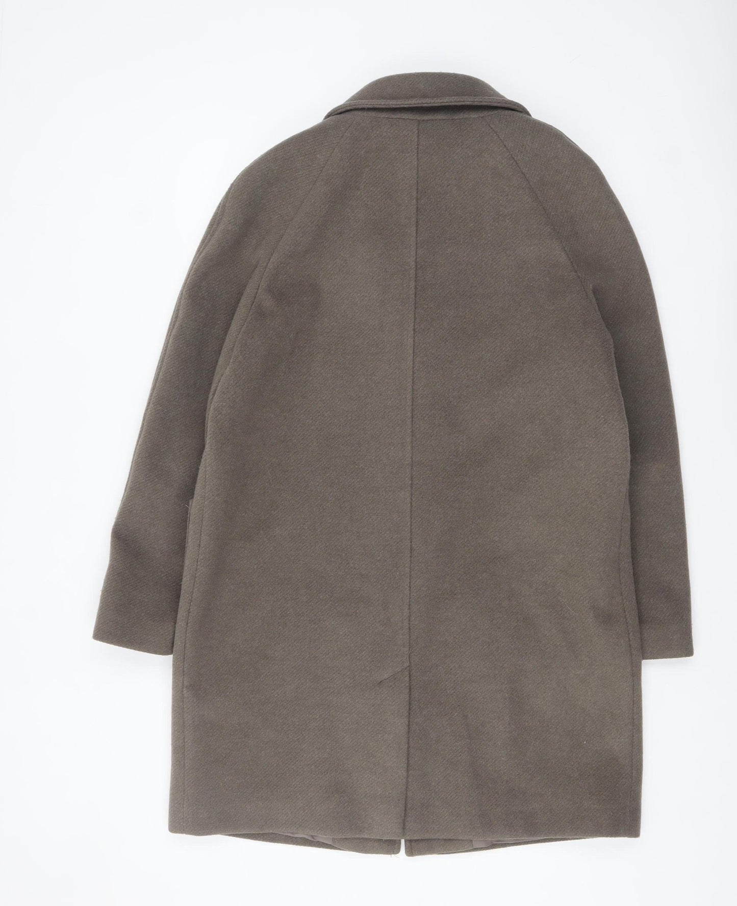 Marks and Spencer Womens Brown Mid-Length Button Overcoat Size 14