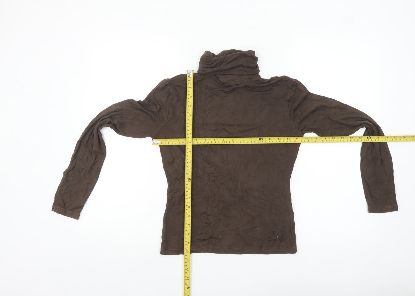 Trussardi Jeans Women's Brown Roll Neck Long Sleeve Top M