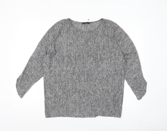 COS Women's Grey Knit Long Sleeve Relaxed Fit Blouse Size S