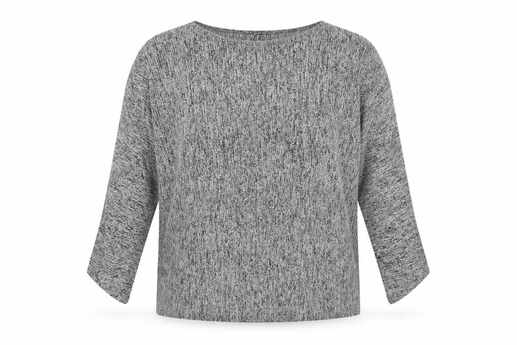COS Women's Grey Knit Long Sleeve Relaxed Fit Blouse Size S