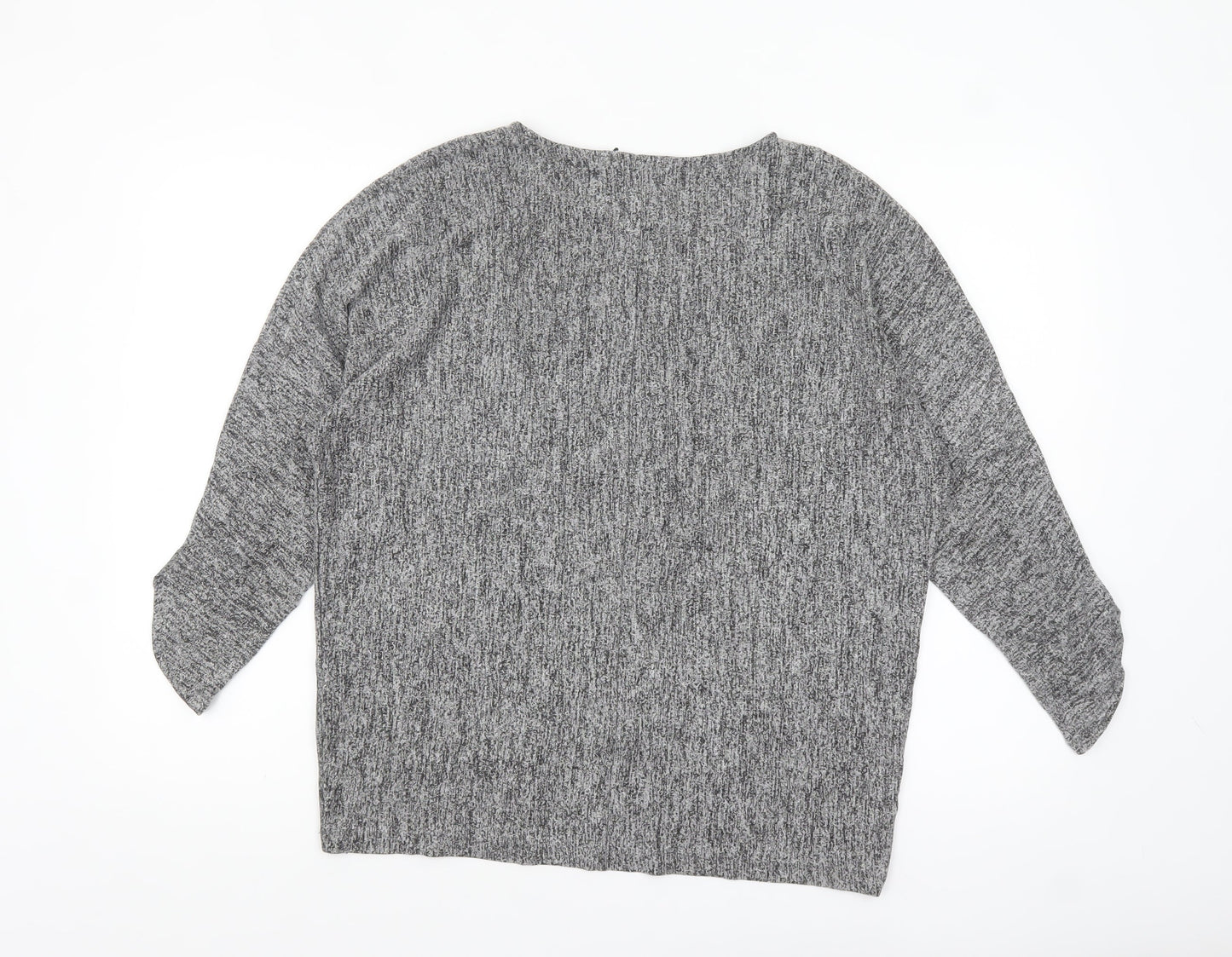 COS Women's Grey Knit Long Sleeve Relaxed Fit Blouse Size S