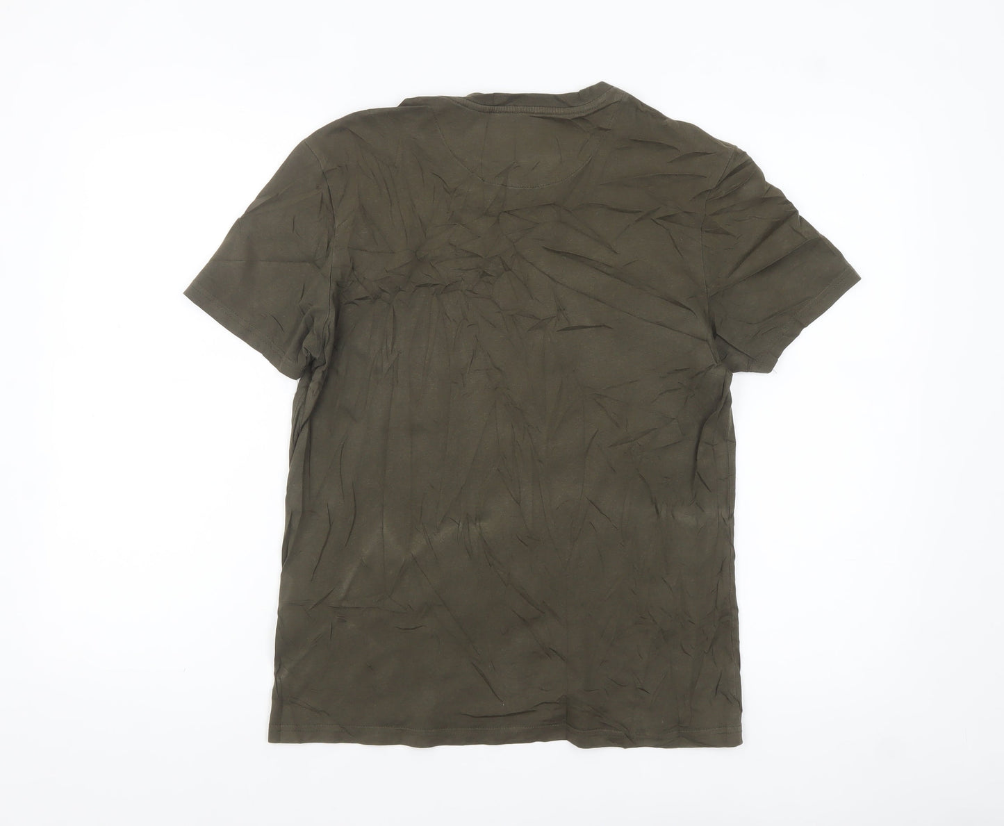Lyle & Scott Men's Khaki Crew Neck Cotton T-Shirt Size M