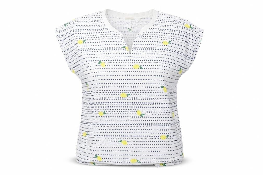 White Stuff Womens White Lemon Print Cotton Tunic Blouse Size 12