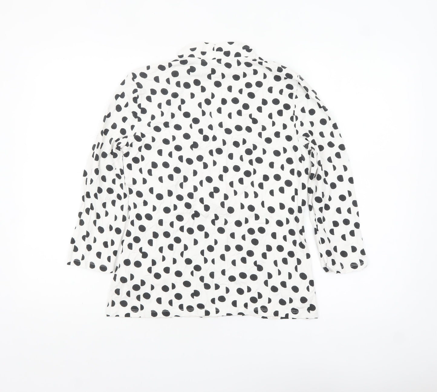 Hobbs Women’s White Polka Dot Wrap Blouse M Viscose Jersey