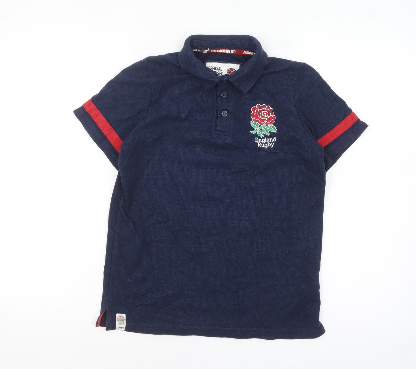 England Rugby Boys Navy Polo Shirt 13 Years Official Licensed Cotton
