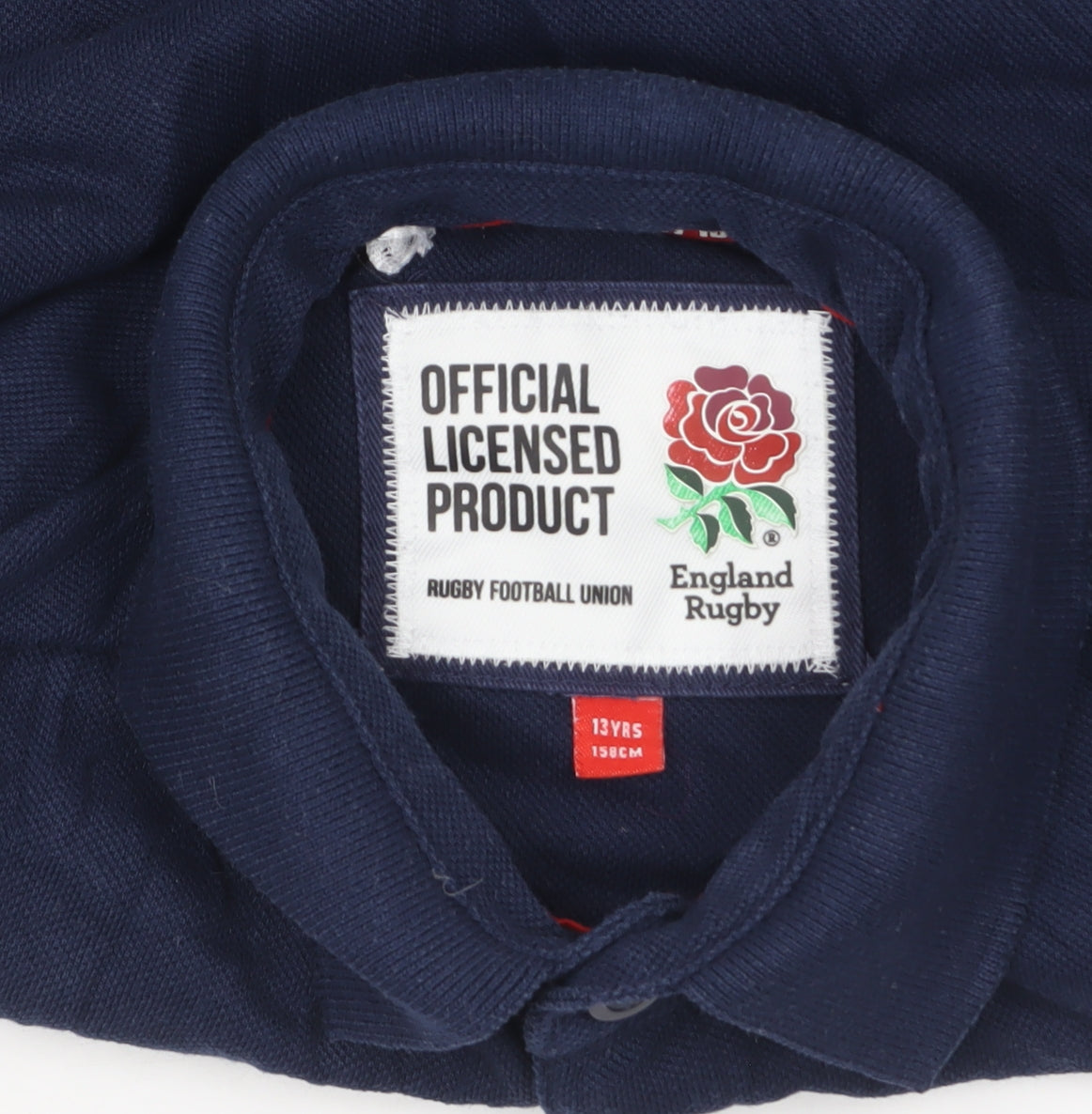 England Rugby Boys Navy Polo Shirt 13 Years Official Licensed Cotton