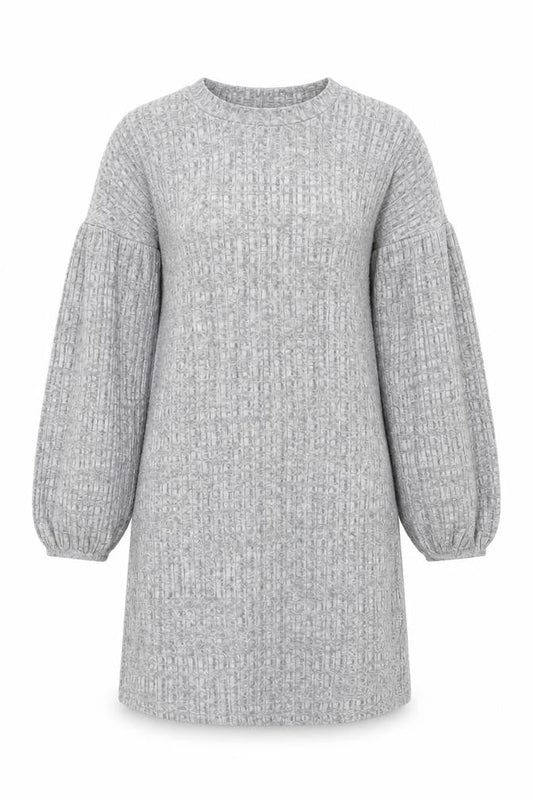 Topshop Petite Grey Knit Jumper Dress Women’s UK 8 Long Sleeve Crew Neck
