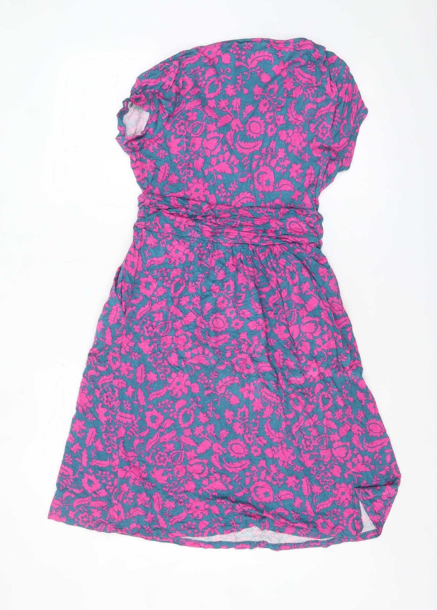 Boden Women Pink Floral Wrap Dress UK 12P Viscose Summer Style