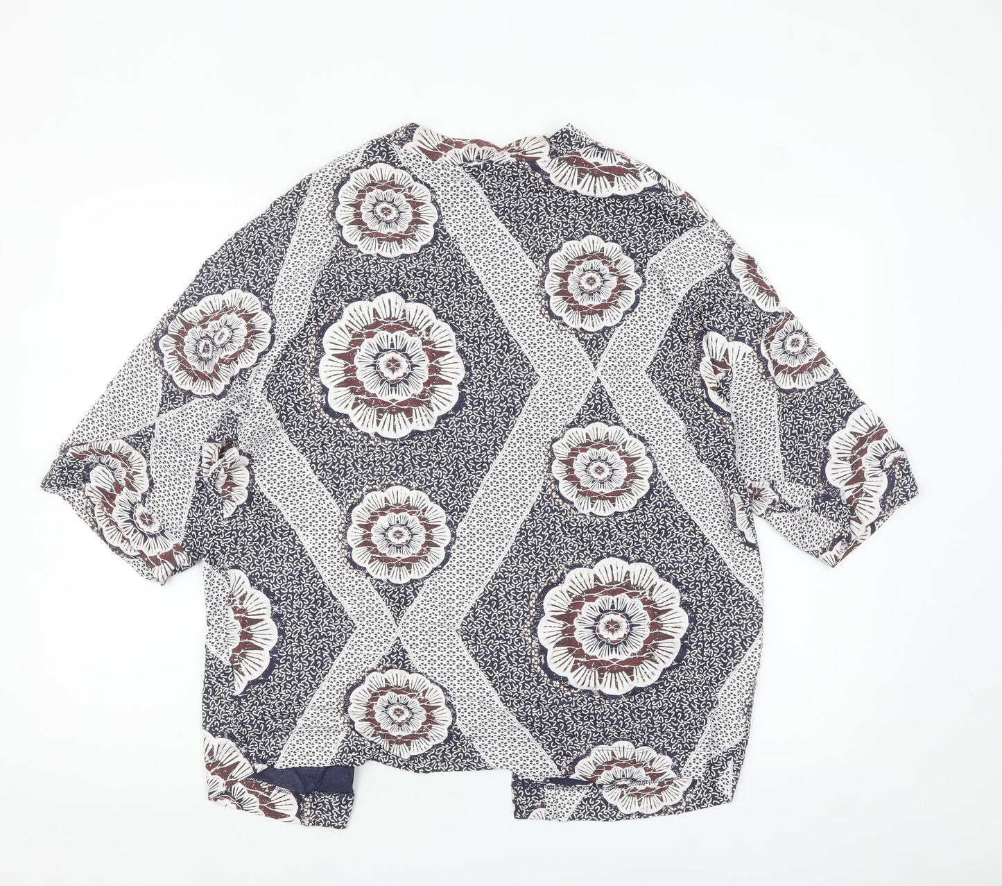 Next Women’s Blue Floral Kimono Jacket Size S Lightweight Boho Style