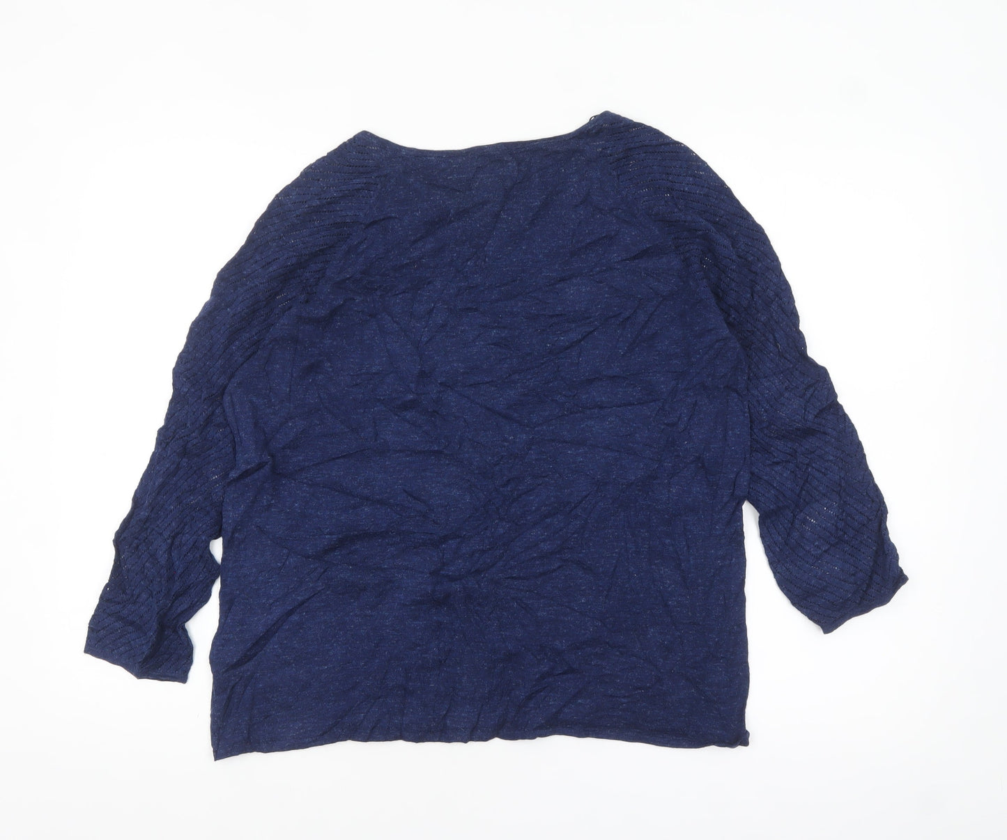 Fat Face Women’s Blue 3/4 Sleeve Cotton Jersey Top UK 10