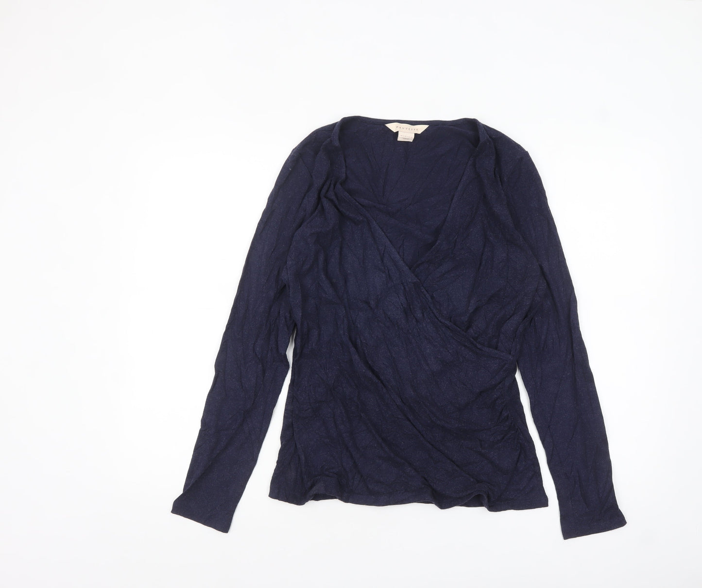 Mauvette Women's Blue Long Sleeve Wrap Blouse Size 12