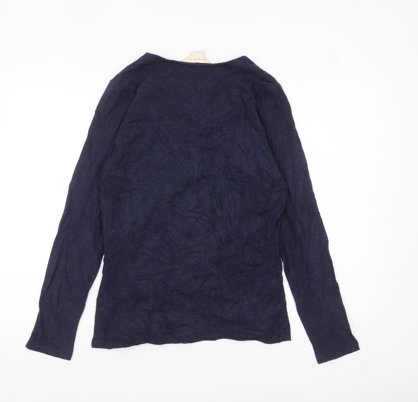 Mauvette Women's Blue Long Sleeve Wrap Blouse Size 12