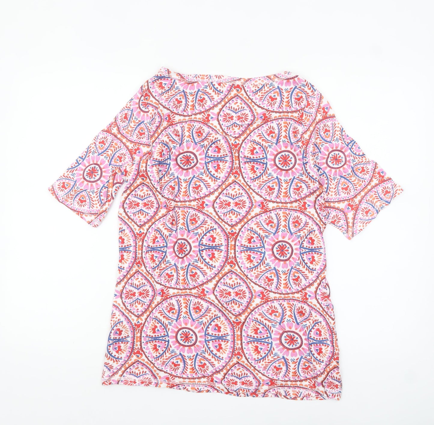 Marks and Spencer Women’s Multicoloured Cotton Geometric T-Shirt Size 16