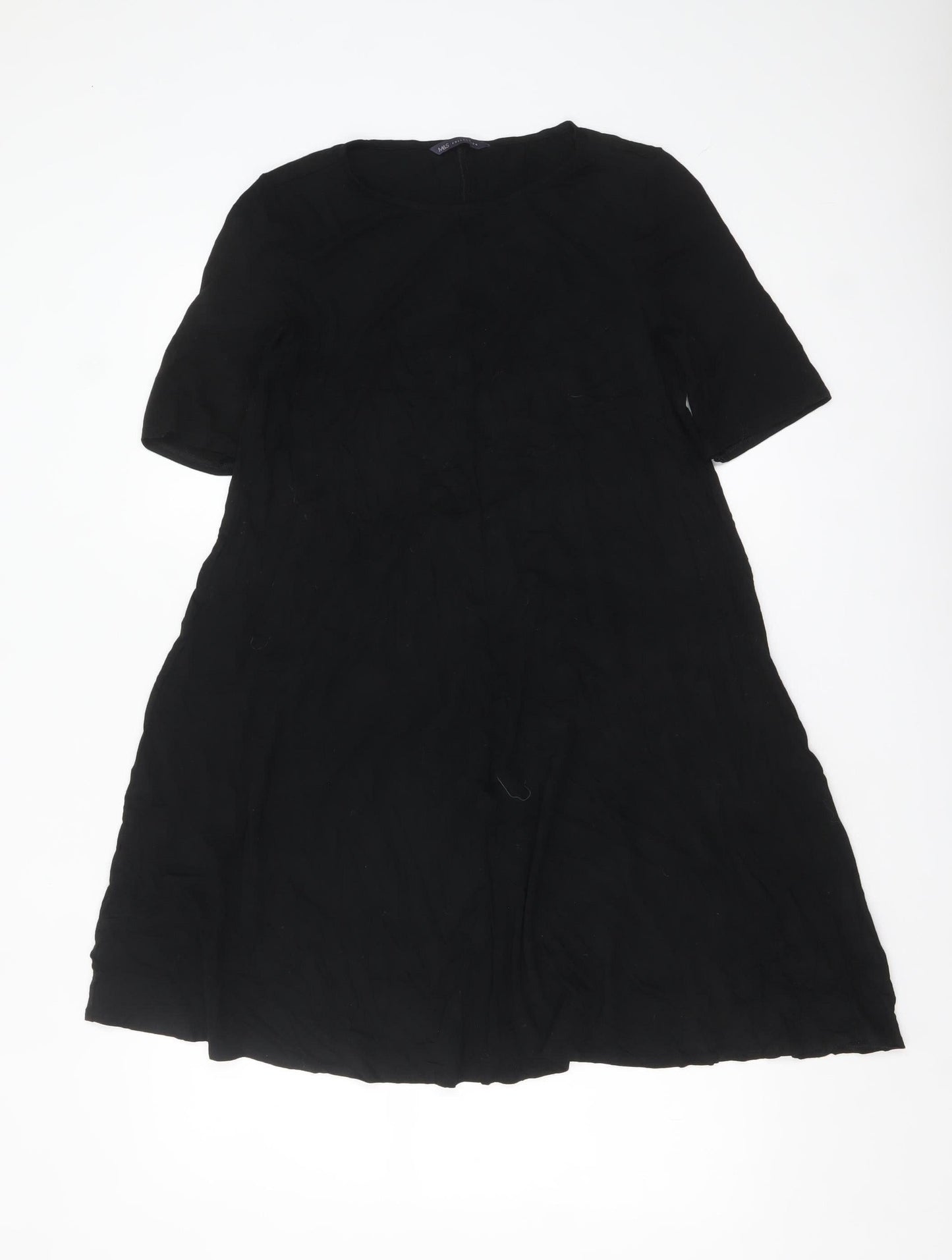 Marks and Spencer Womens Black Knee Length A-Line Dress Size 10