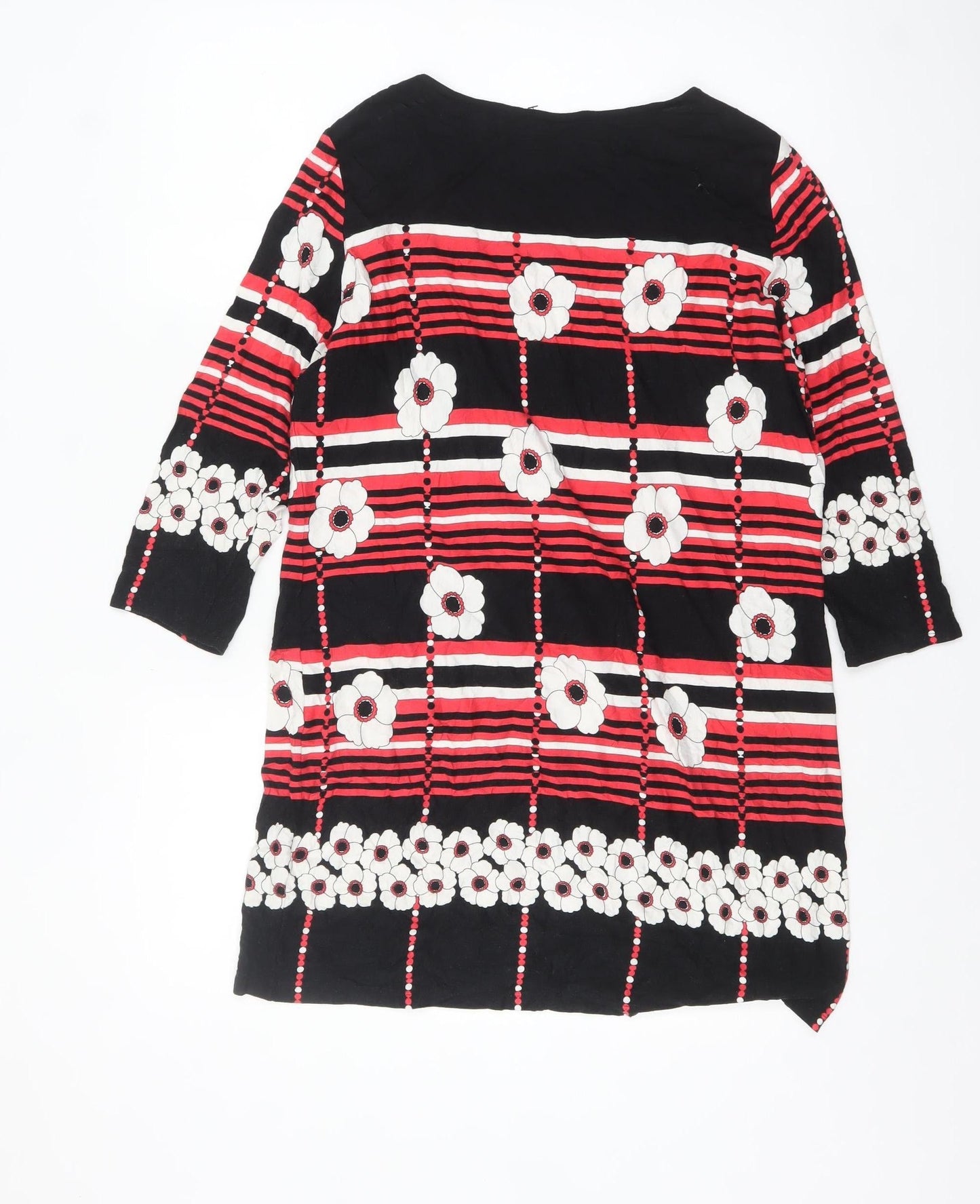 M&Co Women’s Multicoloured Floral Striped Tunic Blouse Size 14