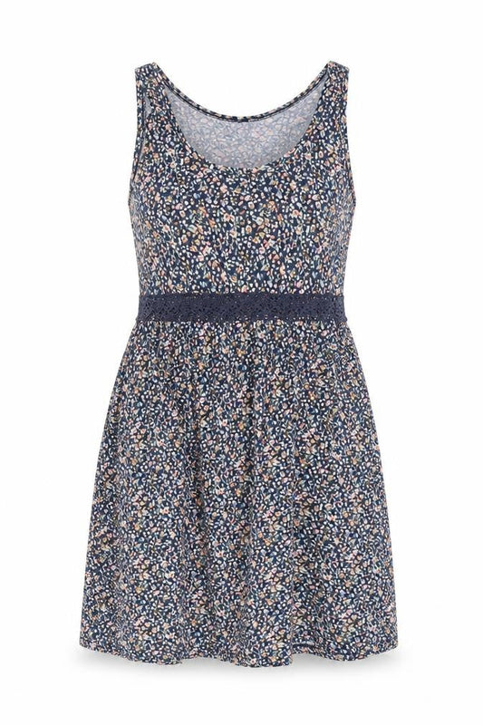 H&M Women’s Multicoloured Floral Cotton Lace Trim Tank Dress Size 12