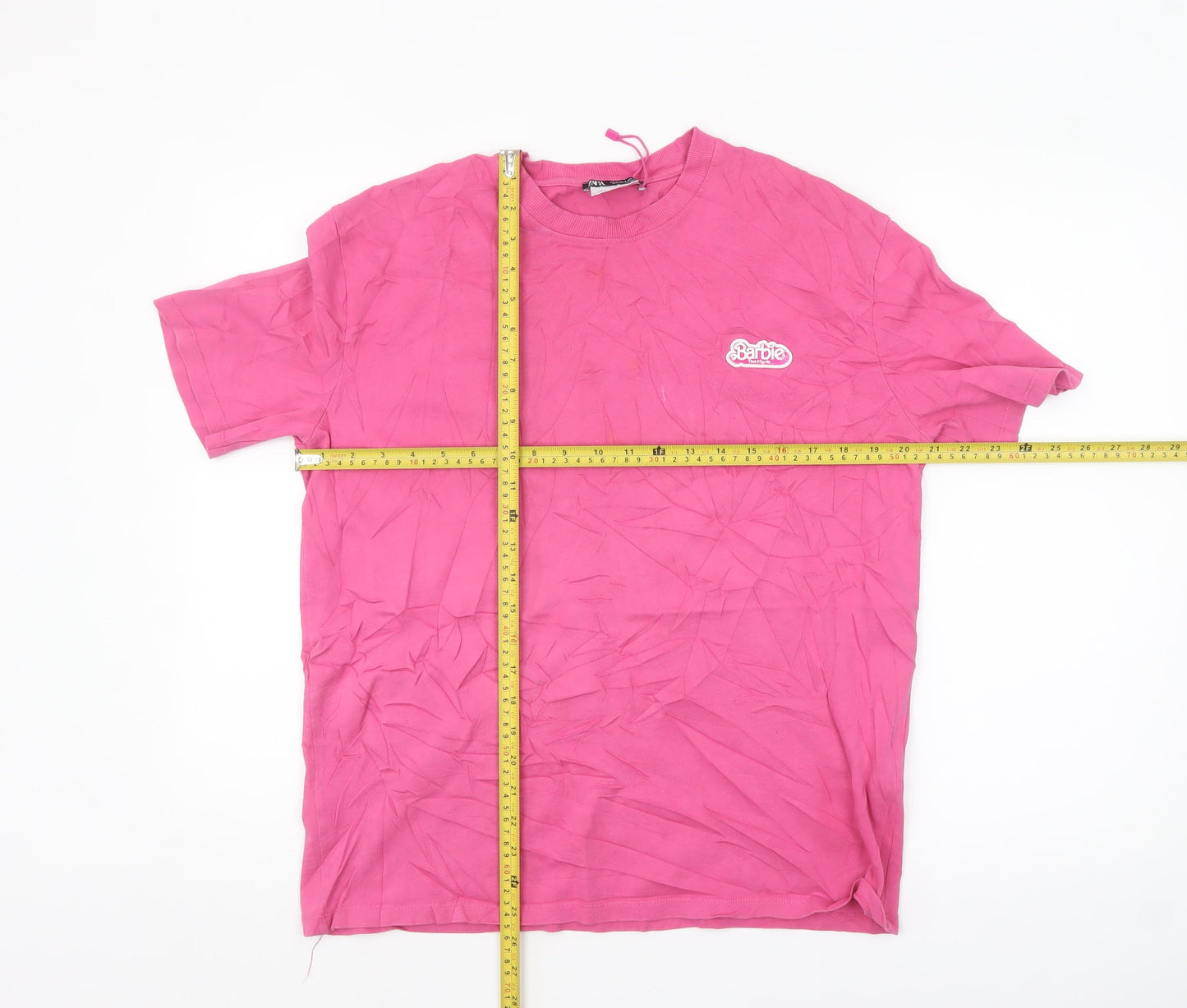 Zara Women Pink Barbie Movie T-Shirt Size S Short Sleeve Cotton