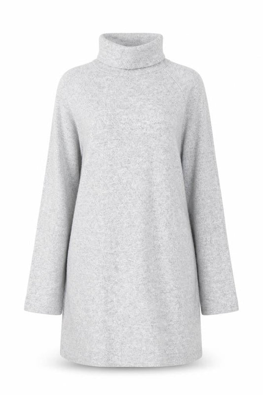 Zara Women Grey Roll Neck Knit Sweater Dress Size S