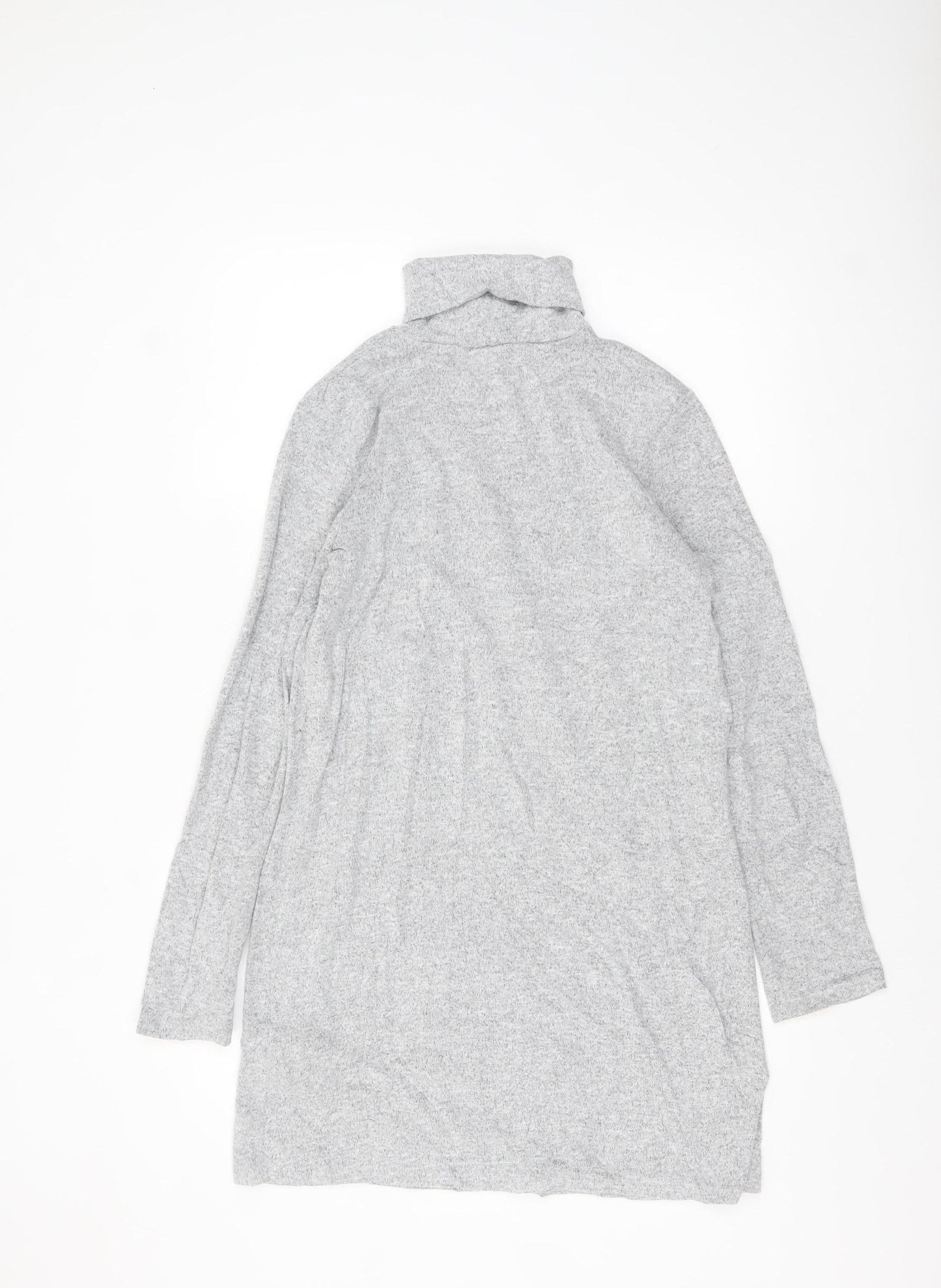 Zara Women Grey Roll Neck Knit Sweater Dress Size S