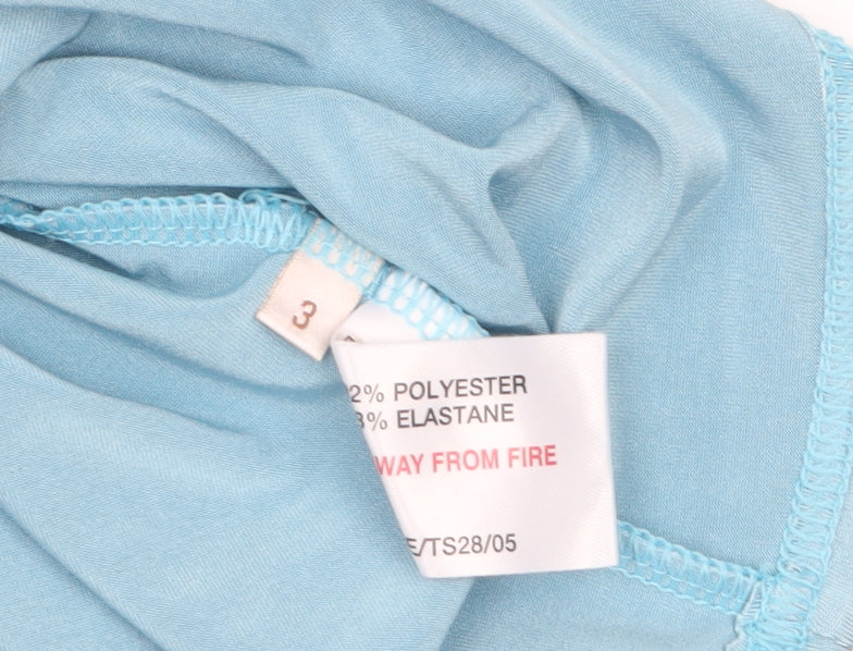 Elvi Women's Blue V-Neck Stretch T-Shirt Size 16
