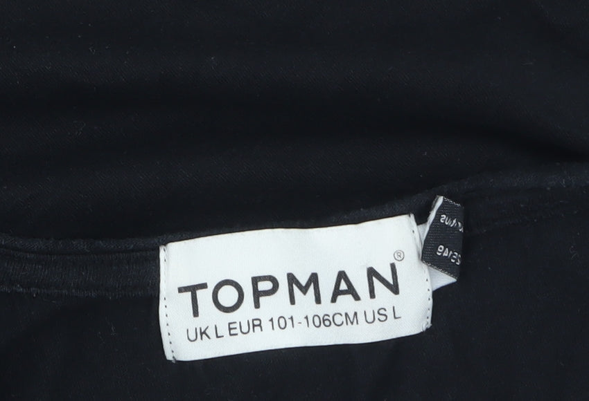 Topman Men's Black Graphic Skeleton Print T-Shirt L