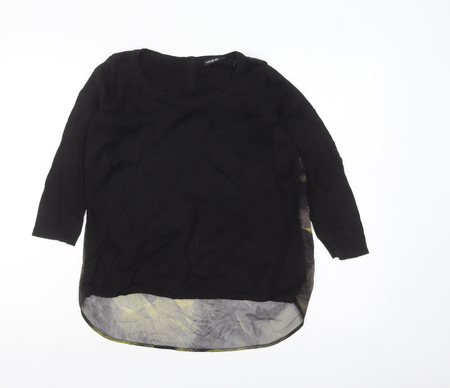 Marks and Spencer Autograph Womens Black Mix 3/4 Sleeve Tunic UK 10