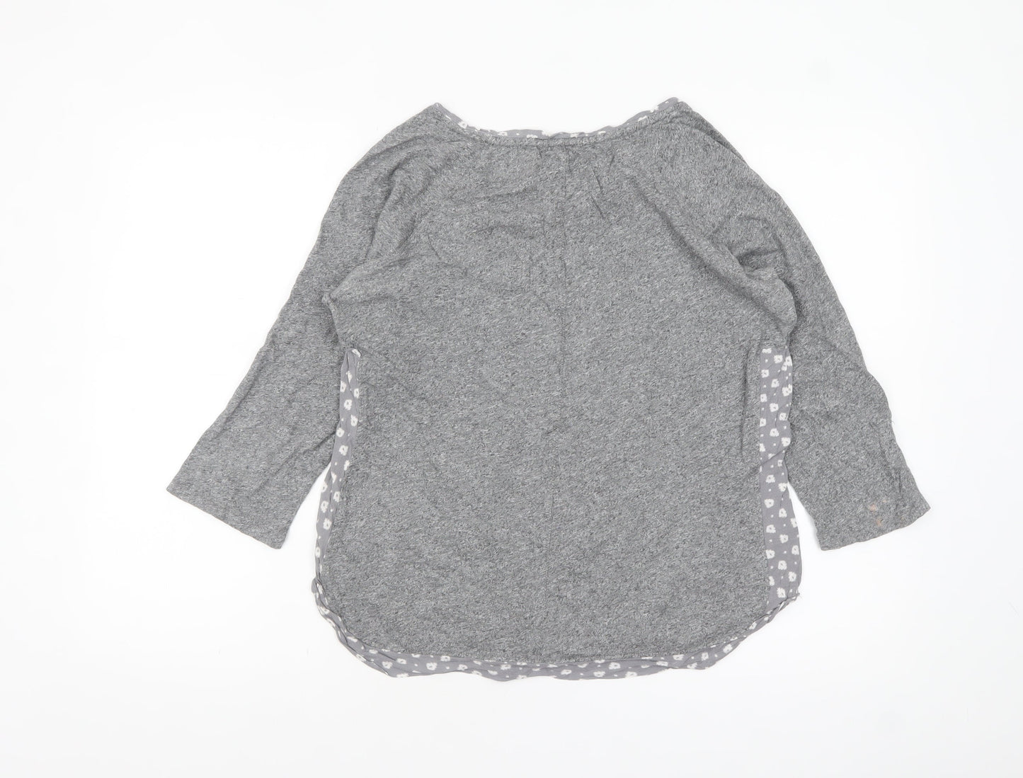 White Stuff Women’s Grey Cotton Modal Tunic Top UK 12 3/4 Sleeve