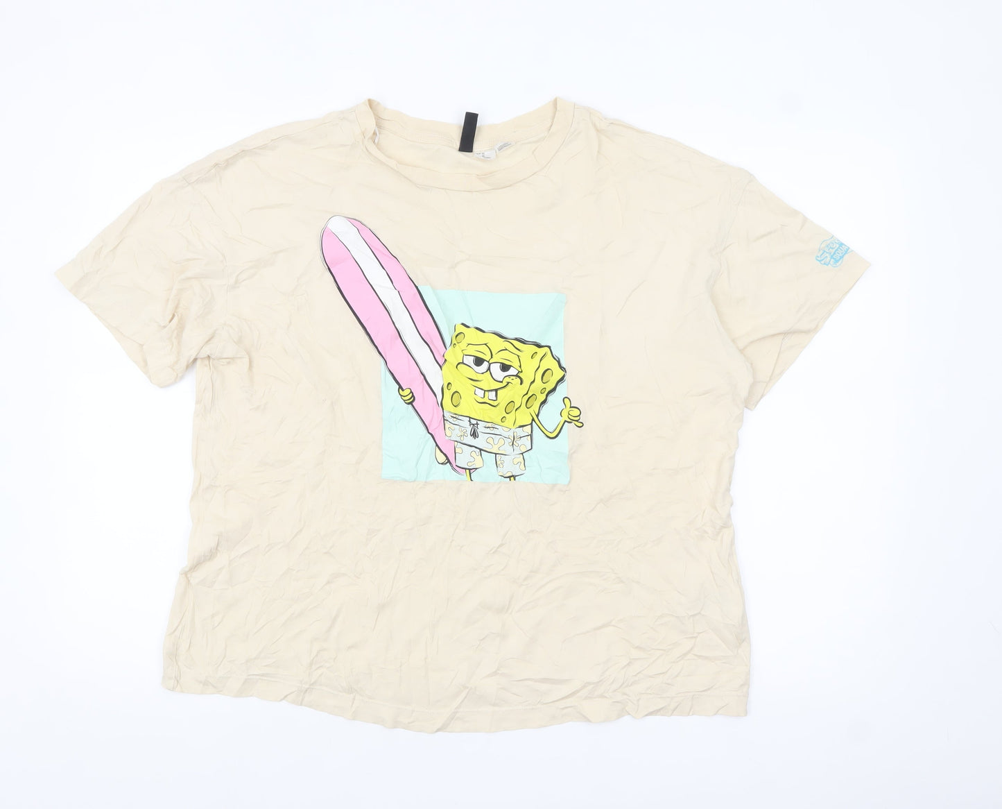 H&M Divided Womens Beige XS SpongeBob Graphic T-Shirt