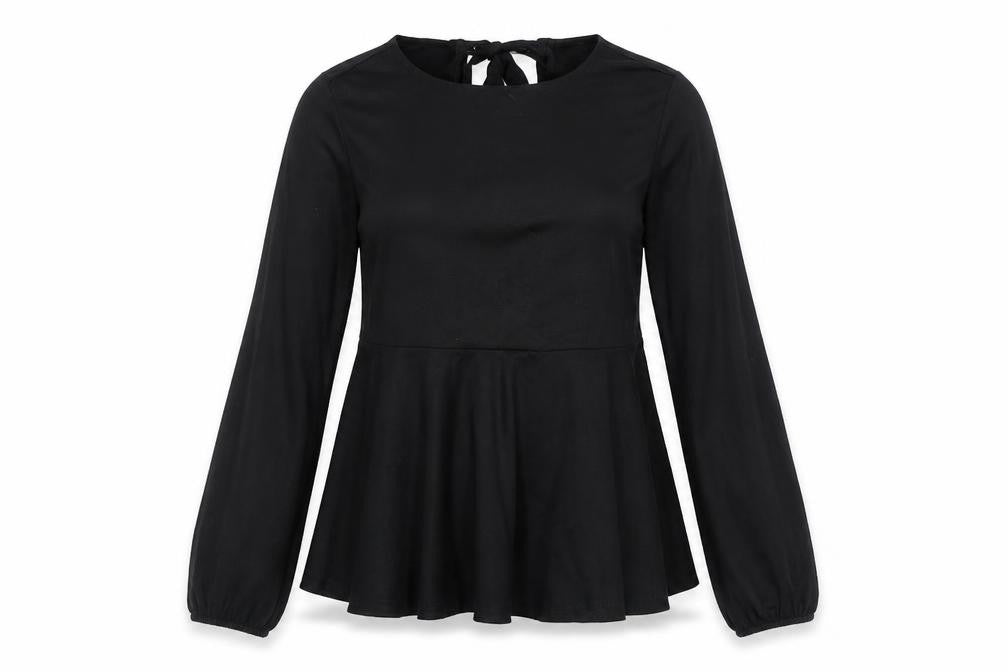 ASOS Women's Black Long Sleeve Tunic Blouse Size 8