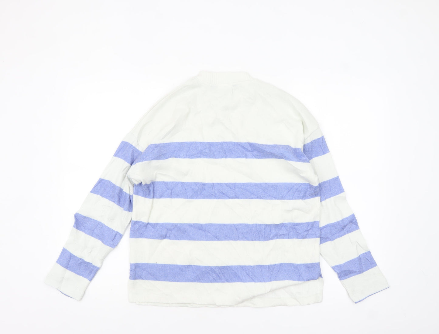 F&F Women’s Blue Striped Crew Neck Knit Jumper Size S