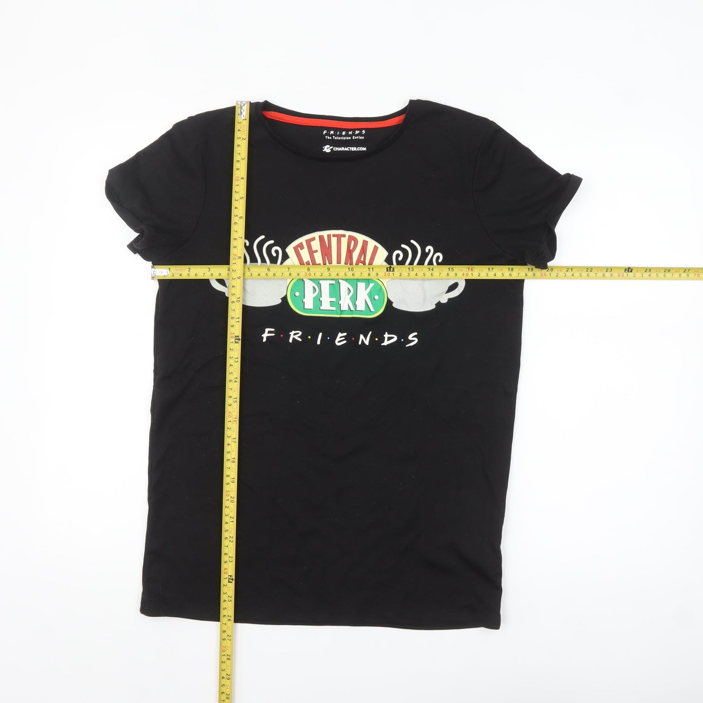 Character.com Girls Black Friends Central Perk Graphic T-Shirt 14-15 Years