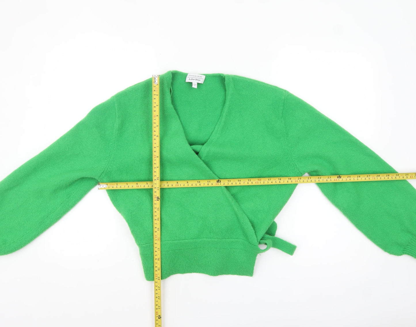 & Other Stories Women Green Wrap Knit Jumper Size 12 Long Sleeve