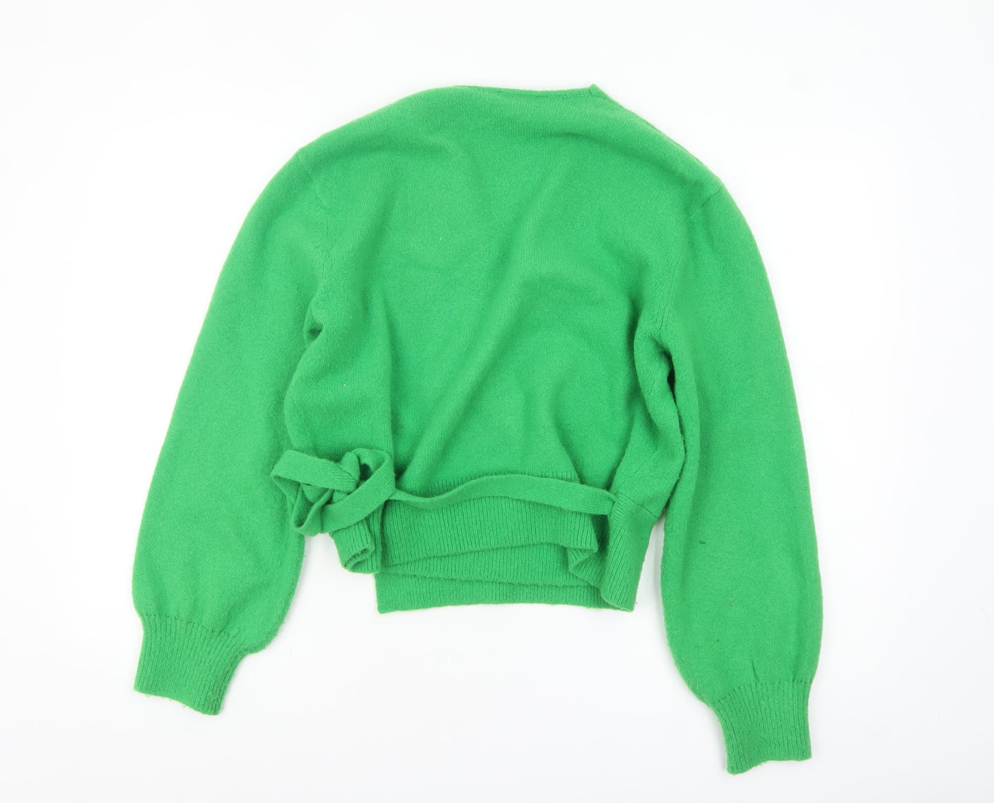 & Other Stories Women Green Wrap Knit Jumper Size 12 Long Sleeve