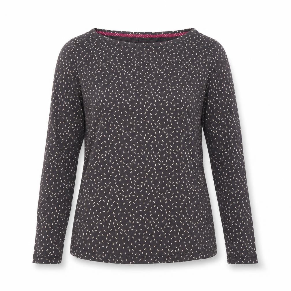 White Stuff Women’s Black Floral Cotton Blouse UK 10 Long Sleeve