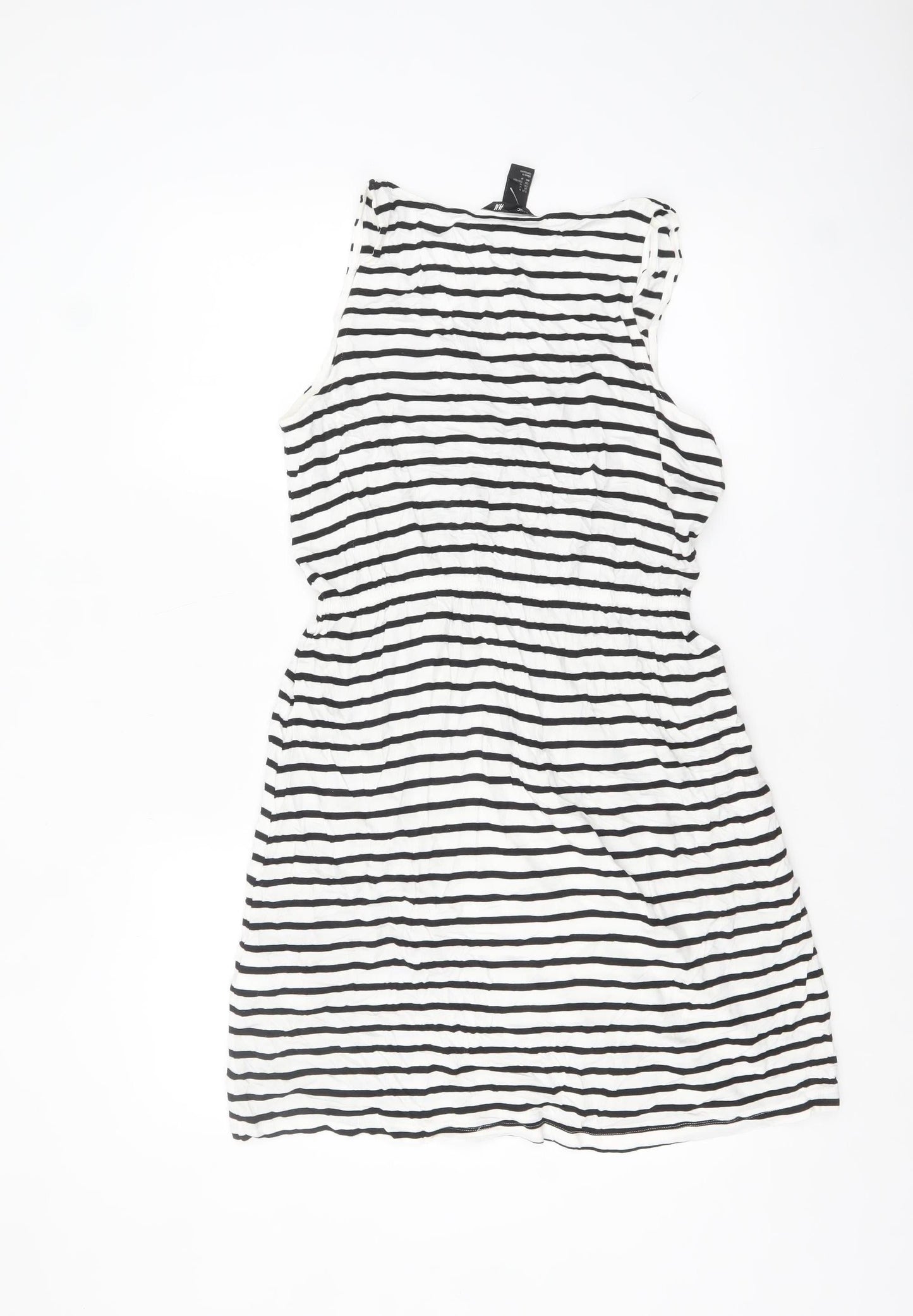 H&M Women’s Black White Striped Tank Dress Size 12