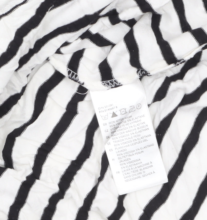 H&M Women’s Black White Striped Tank Dress Size 12