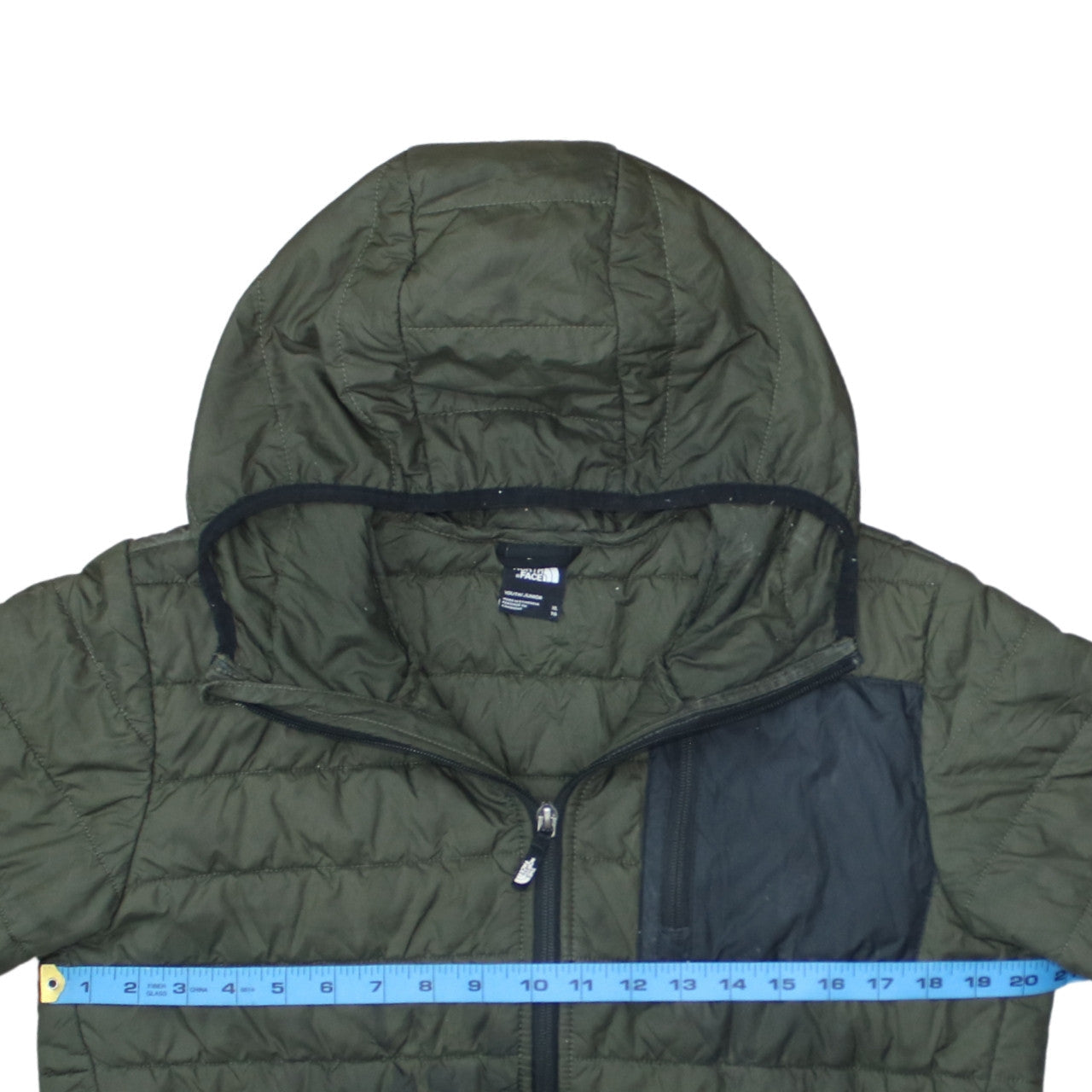 The North Face Boys Green XL Hooded Puffer Jacket Lightweight Winter Coat