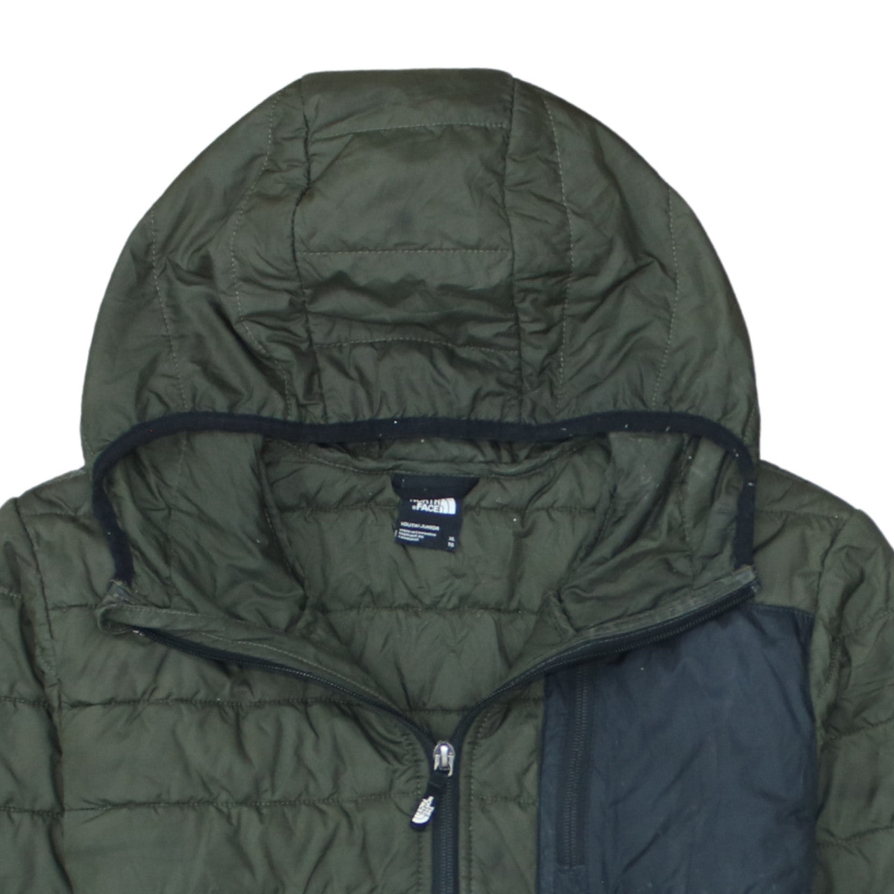 The North Face Boys Green XL Hooded Puffer Jacket Lightweight Winter Coat