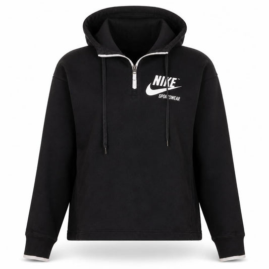 Nike Womens Black XS 1/2 Zip Hooded Sportswear Sweatshirt