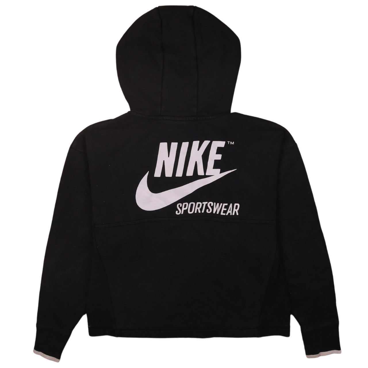 Nike Womens Black XS 1/2 Zip Hooded Sportswear Sweatshirt