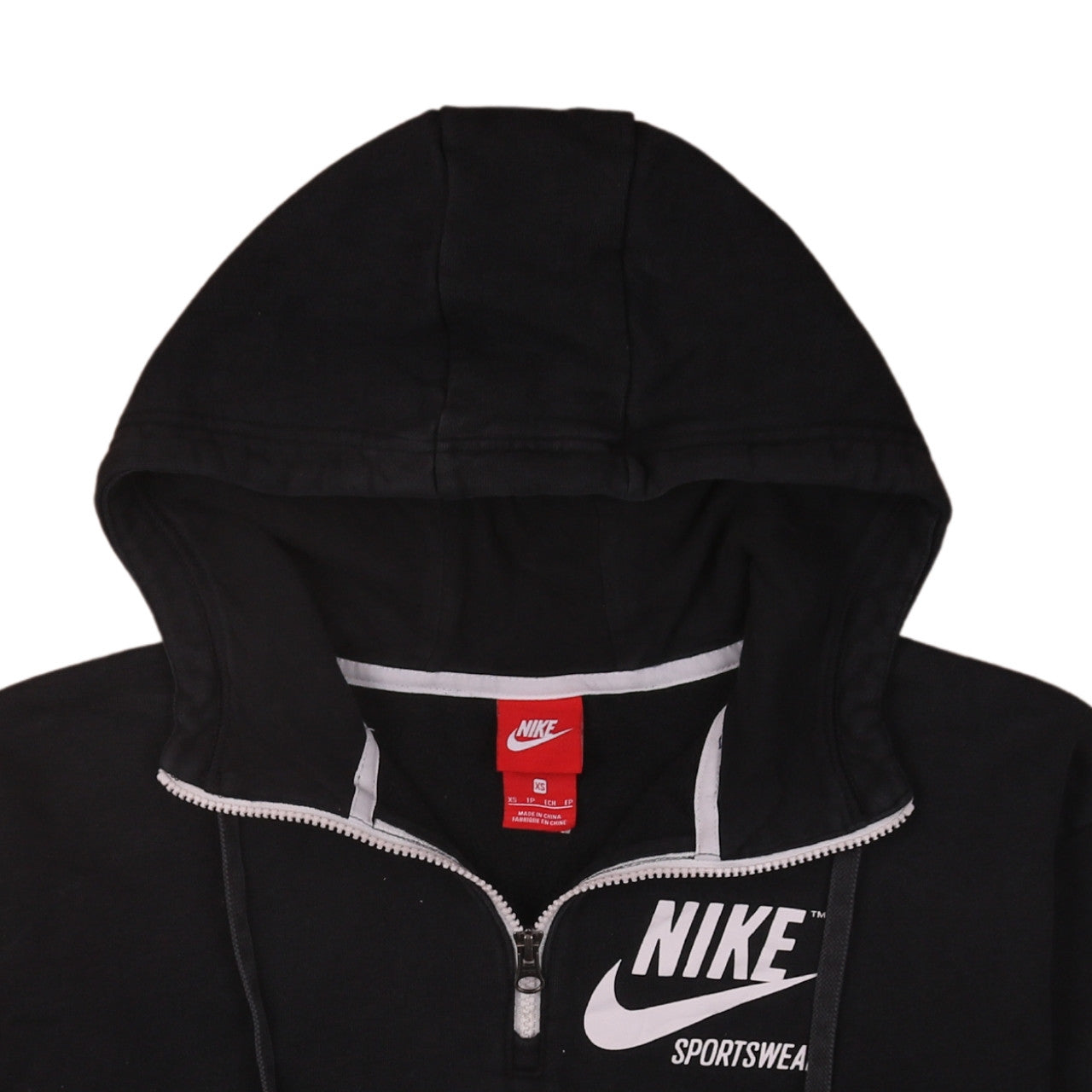 Nike Womens Black XS 1/2 Zip Hooded Sportswear Sweatshirt