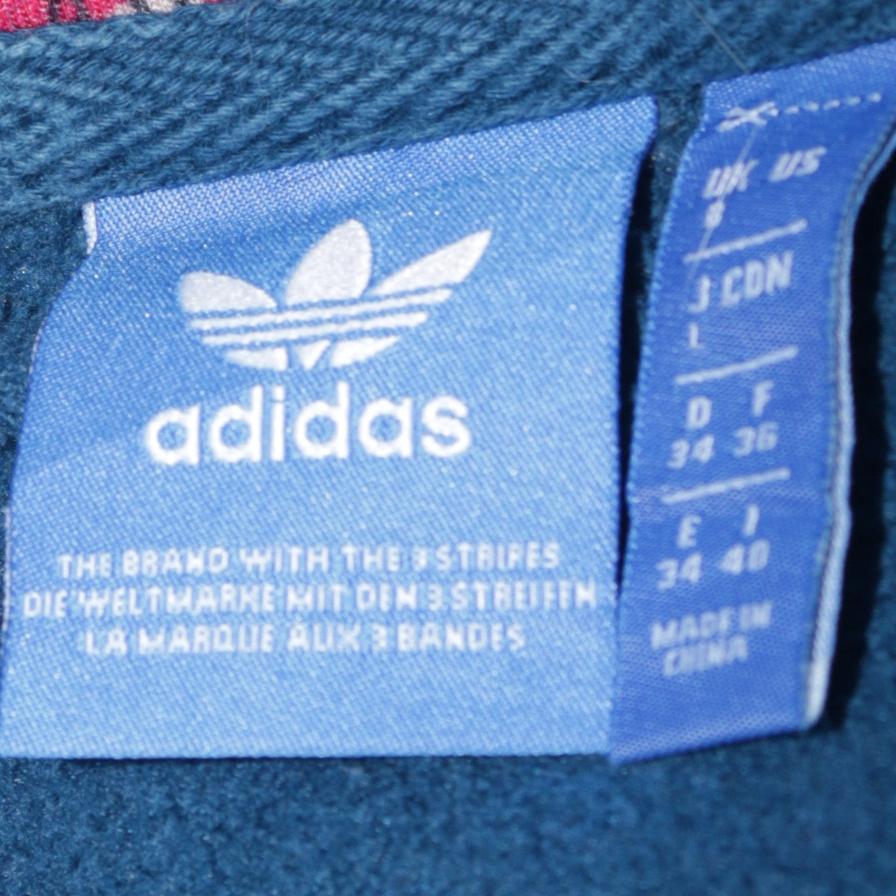 Adidas Women Blue Floral Hood Lined Pullover Hoodie Size 8