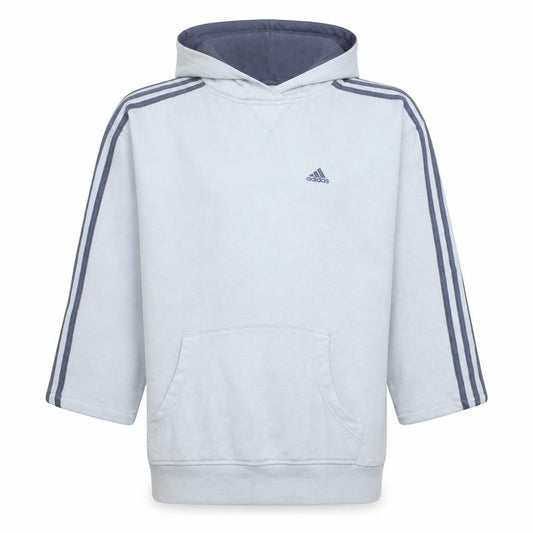 Adidas Mens White Pullover 3/4 Sleeve Hoodie Size L Sports Fleece