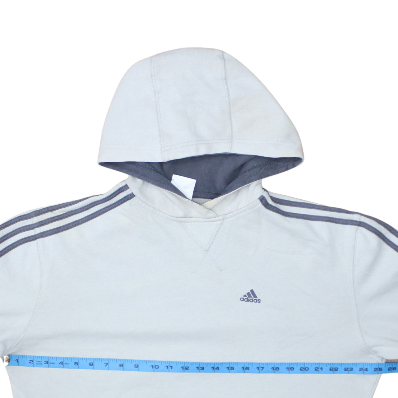 Adidas Mens White Pullover 3/4 Sleeve Hoodie Size L Sports Fleece
