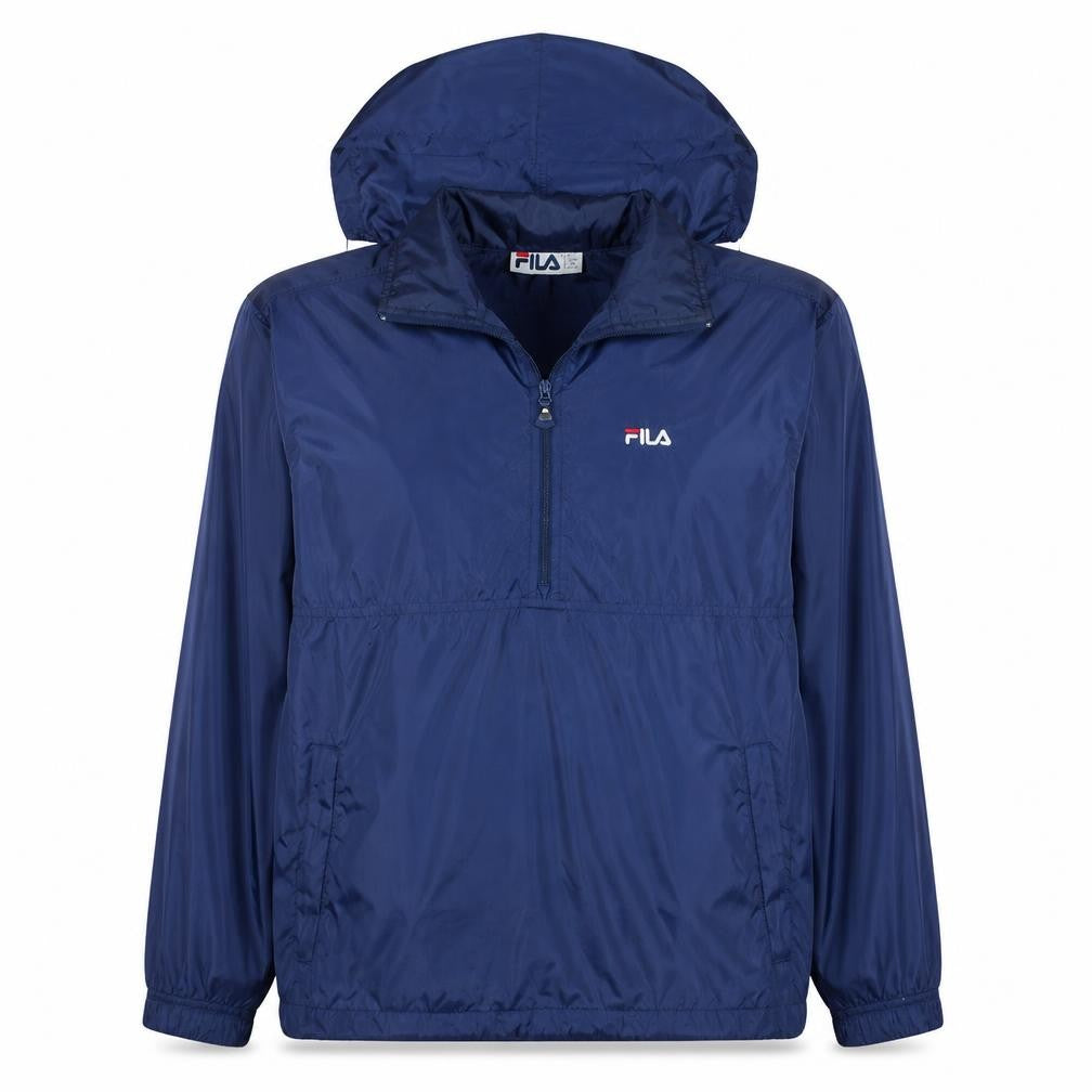 Fila Women’s Blue Nylon Anorak Jacket S Hooded Windbreaker
