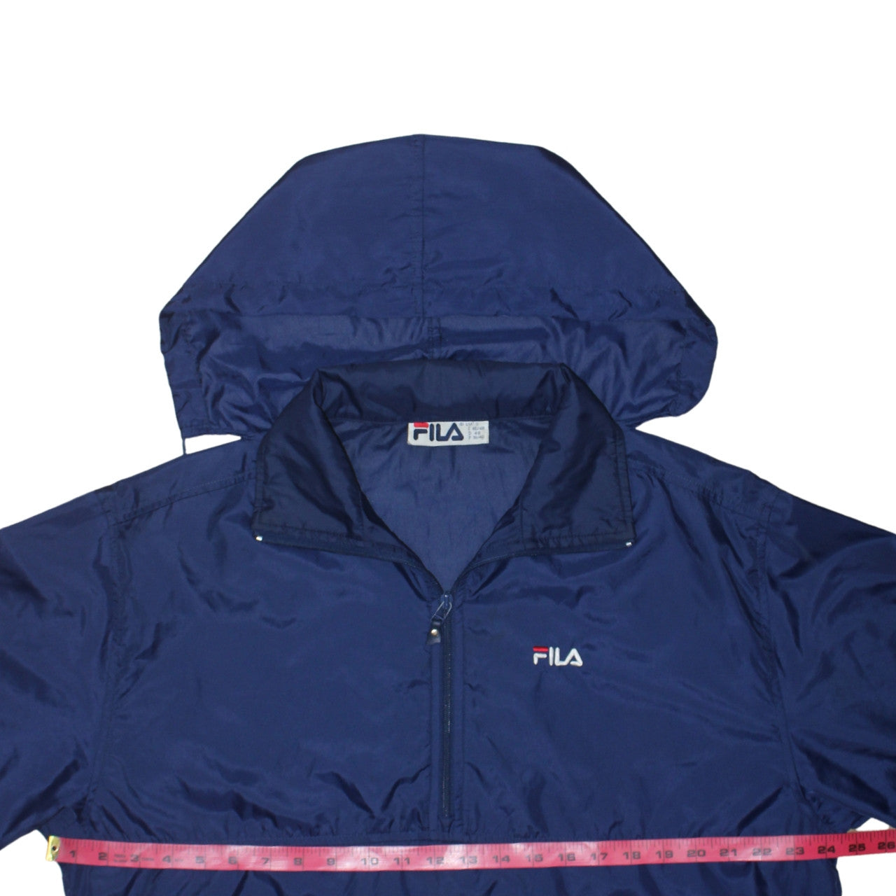 FILA Women’s Blue Nylon Anorak Jacket S Hooded Windbreaker