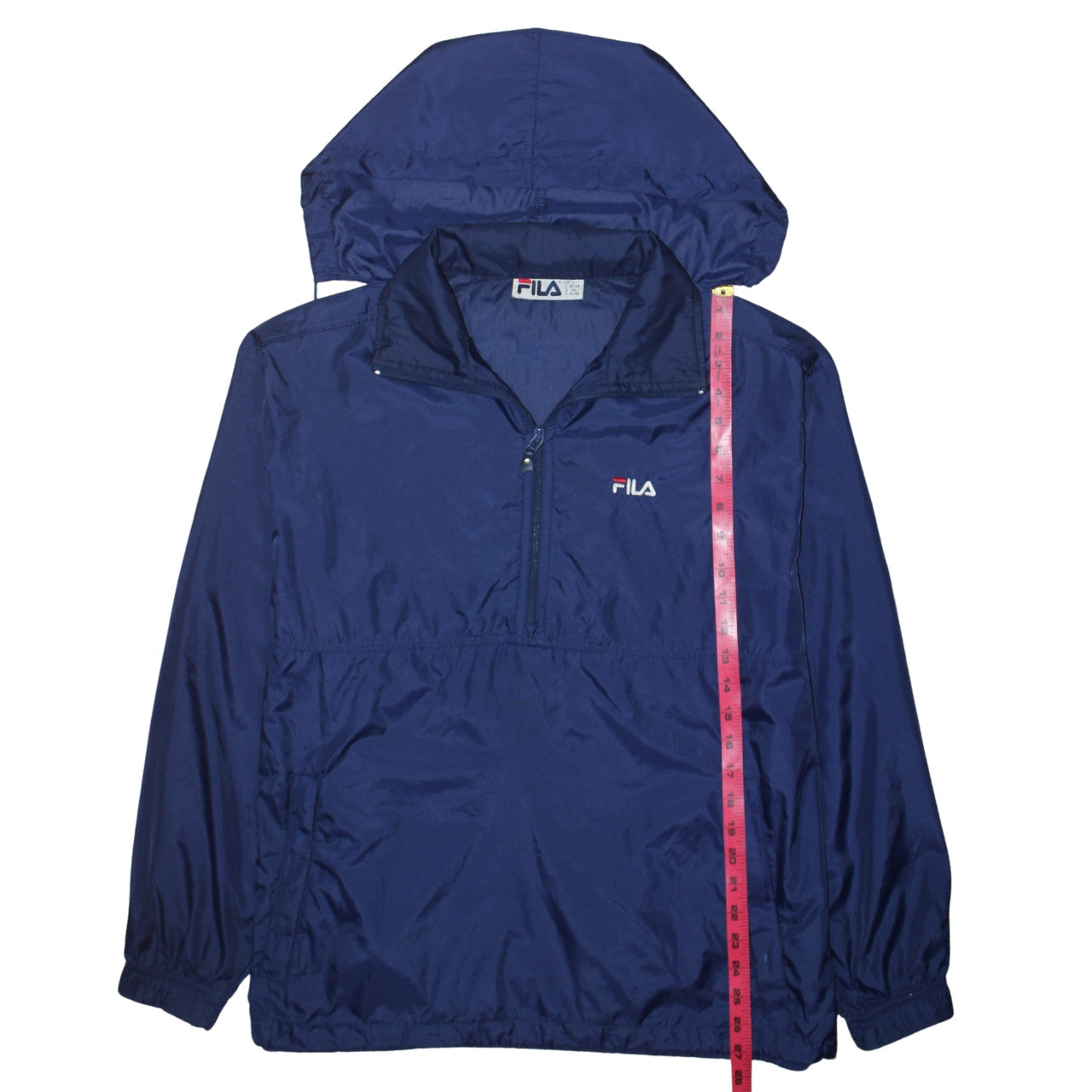 FILA Women’s Blue Nylon Anorak Jacket S Hooded Windbreaker