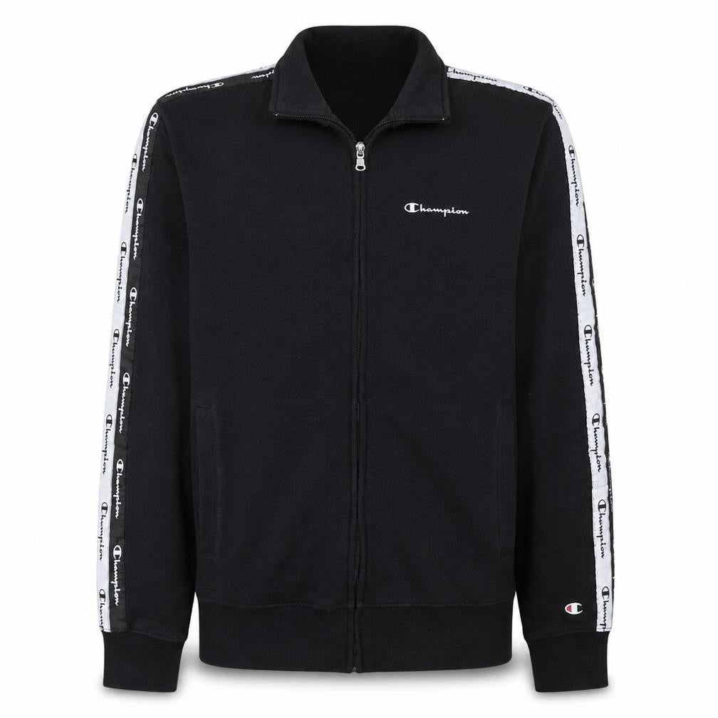 Champion Men's Black Medium Track Jacket Full Zip Cotton