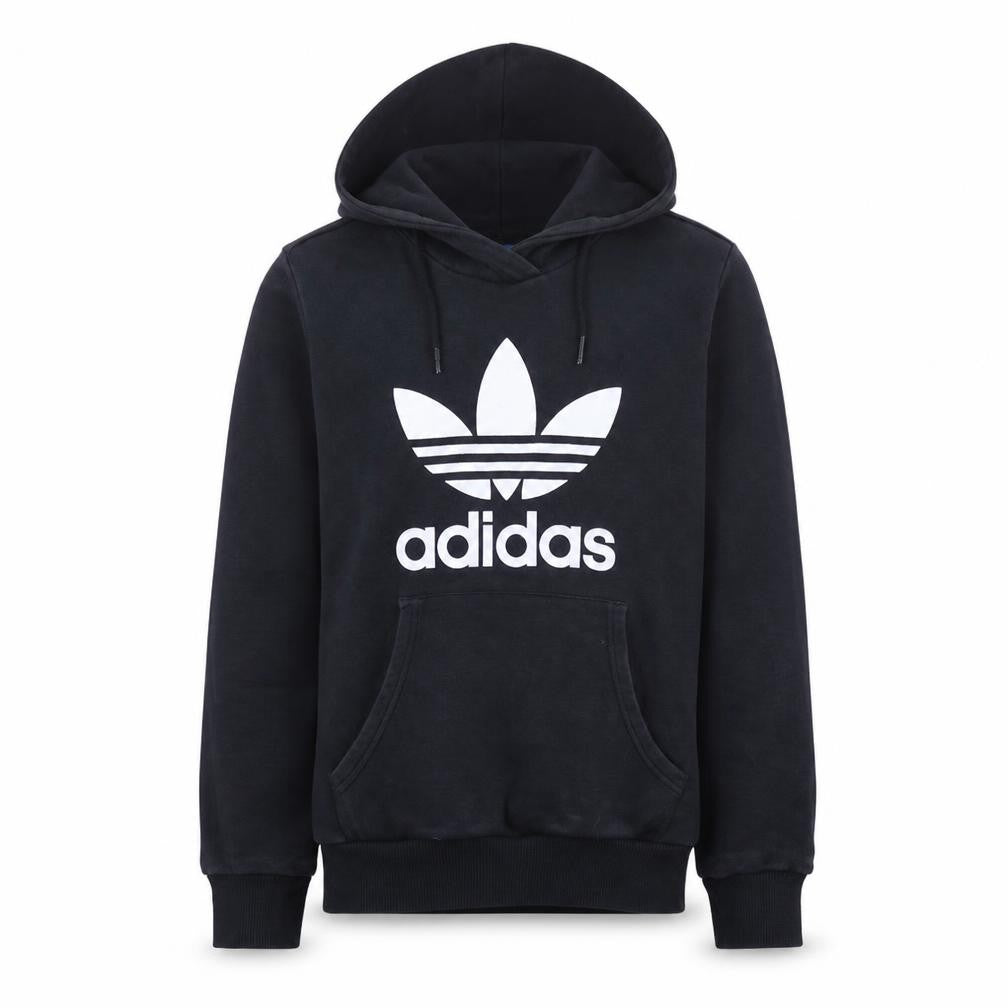 Adidas Women Black Hoodie UK 12 Pullover Hooded Sweatshirt