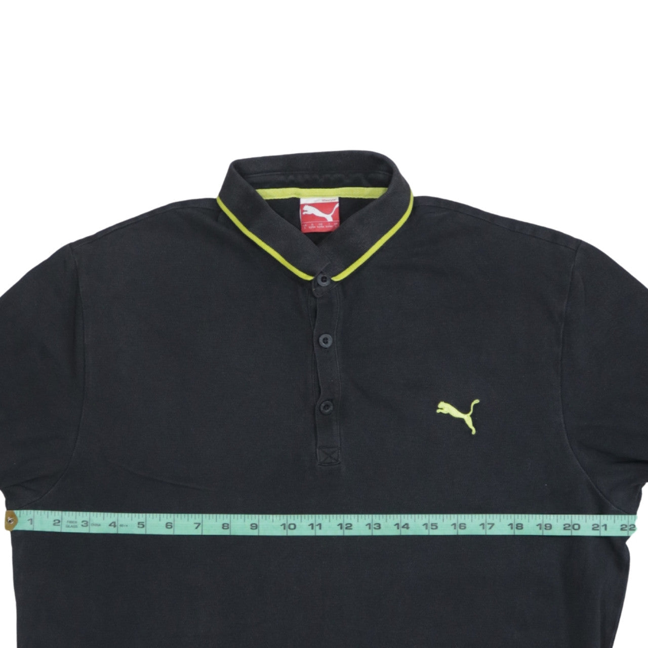 Puma Men's Black Short Sleeve Polo Shirt Size L Cotton Blend